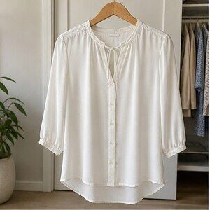 Ivory Tie Neck Blouse